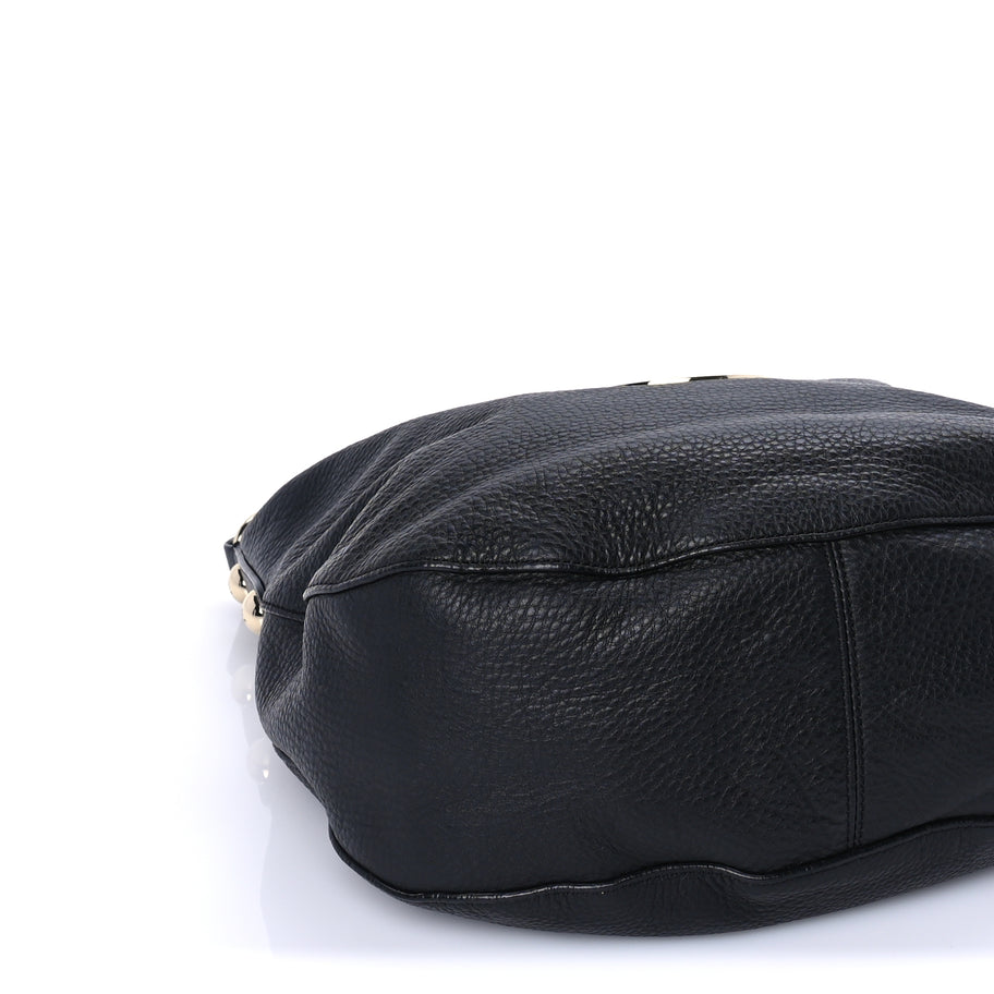 Mulberry Spongy Pebbled Calfskin Large Daria Hobo Black Image 7
