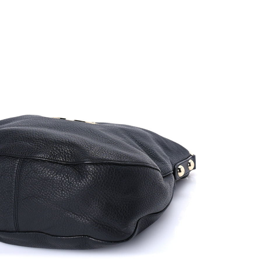 Mulberry Spongy Pebbled Calfskin Large Daria Hobo Black Image 8