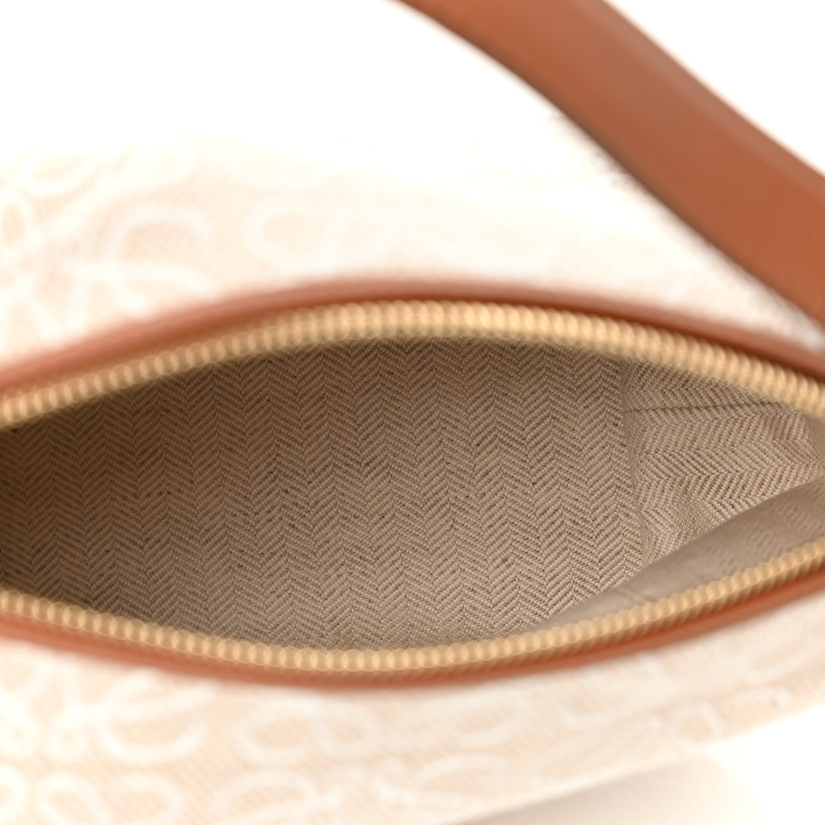 Loewe Jacquard Anagram Calfskin Small Cubi Bag Ecru Tan Image 4