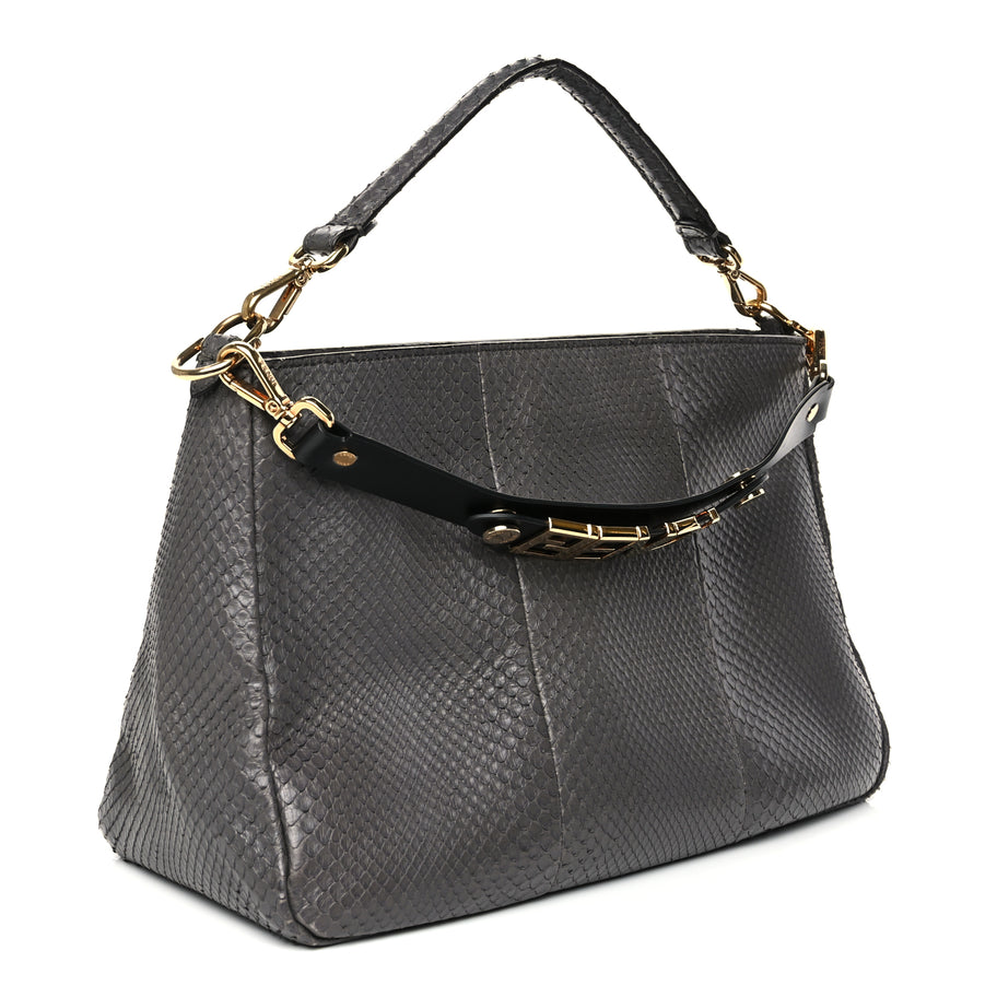 Fendi Snakeskin O'Lock Zipper Black Image 2