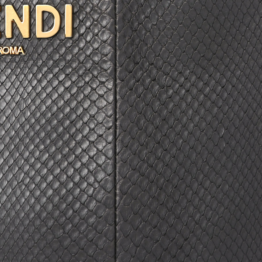 Fendi Snakeskin O'Lock Zipper Black Image 7