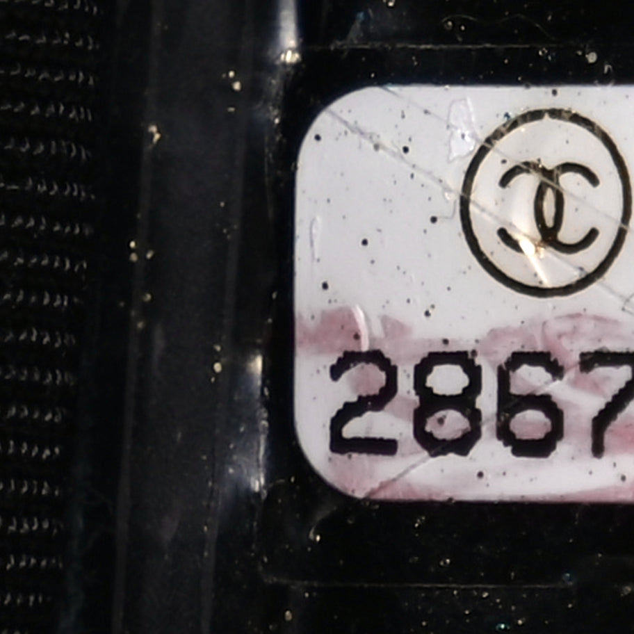 Chanel Lambskin Chevron Pleated Large Cosmetic Case Black Image 7