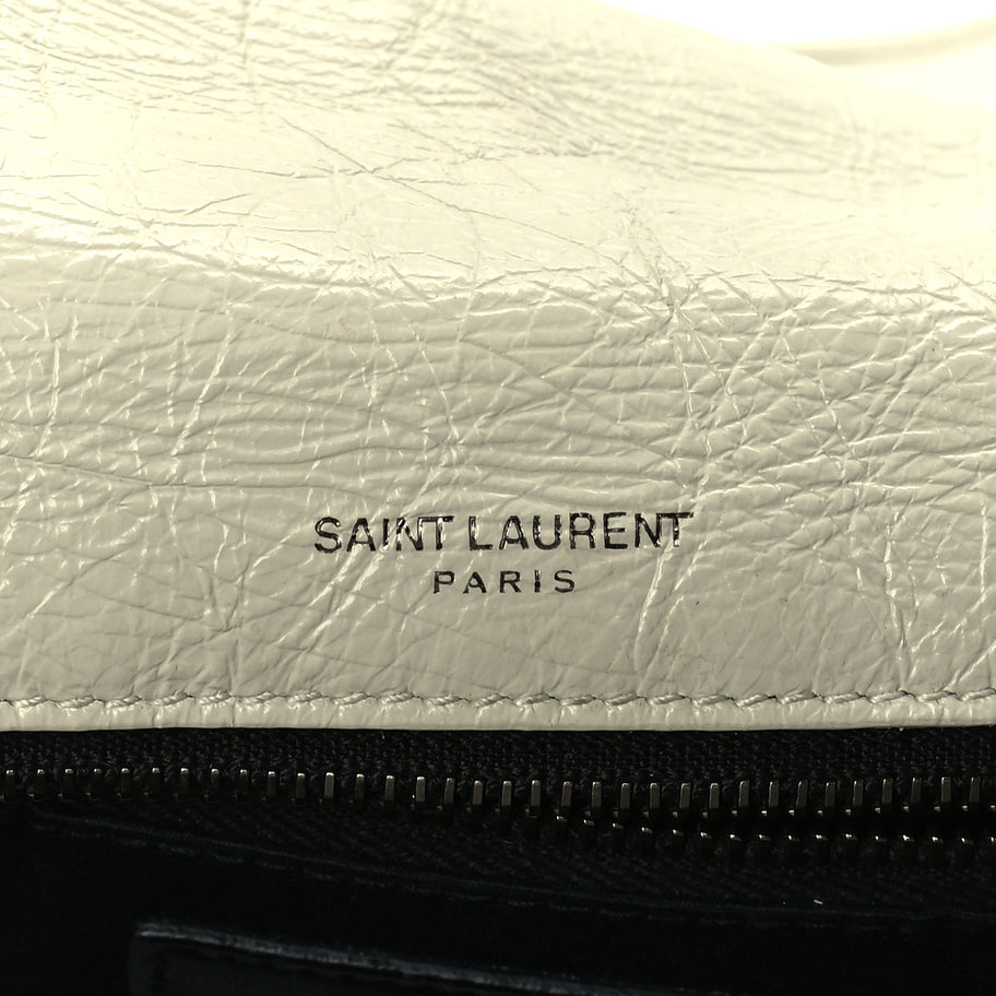 Saint Laurent Crinkled Calfskin Matelasse Monogram Medium Niki Chain Satchel Crema Soft Image 5