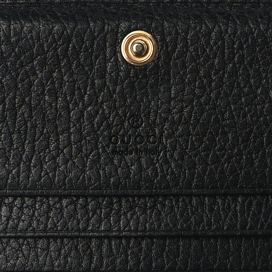 Gucci Pebbled Calfskin GG Marmont Card Case Black Image 6