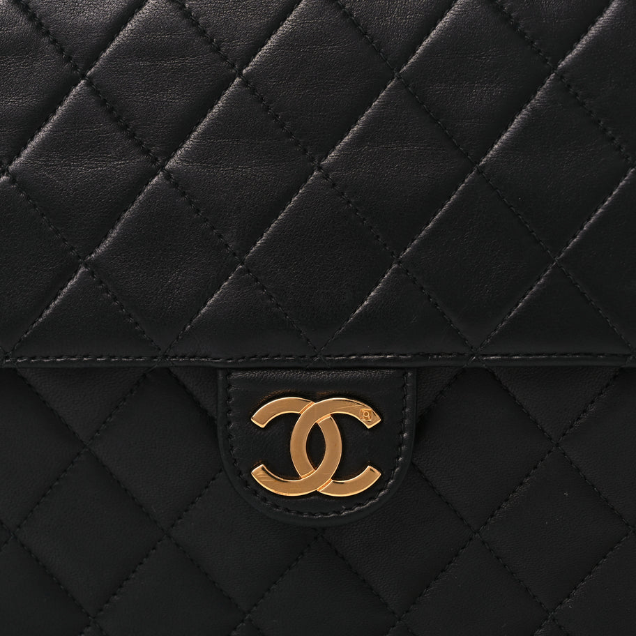 Chanel Lambskin Quilted Medium Single Flap Black Image 7