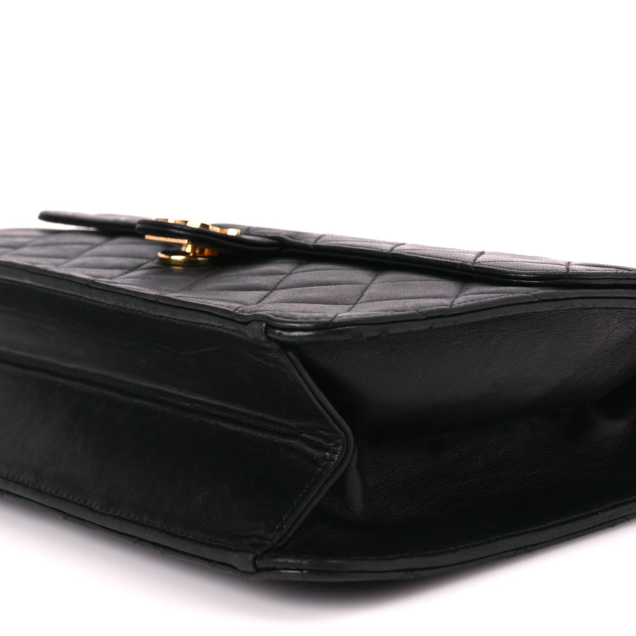 Chanel Lambskin Quilted Medium Single Flap Black Image 9