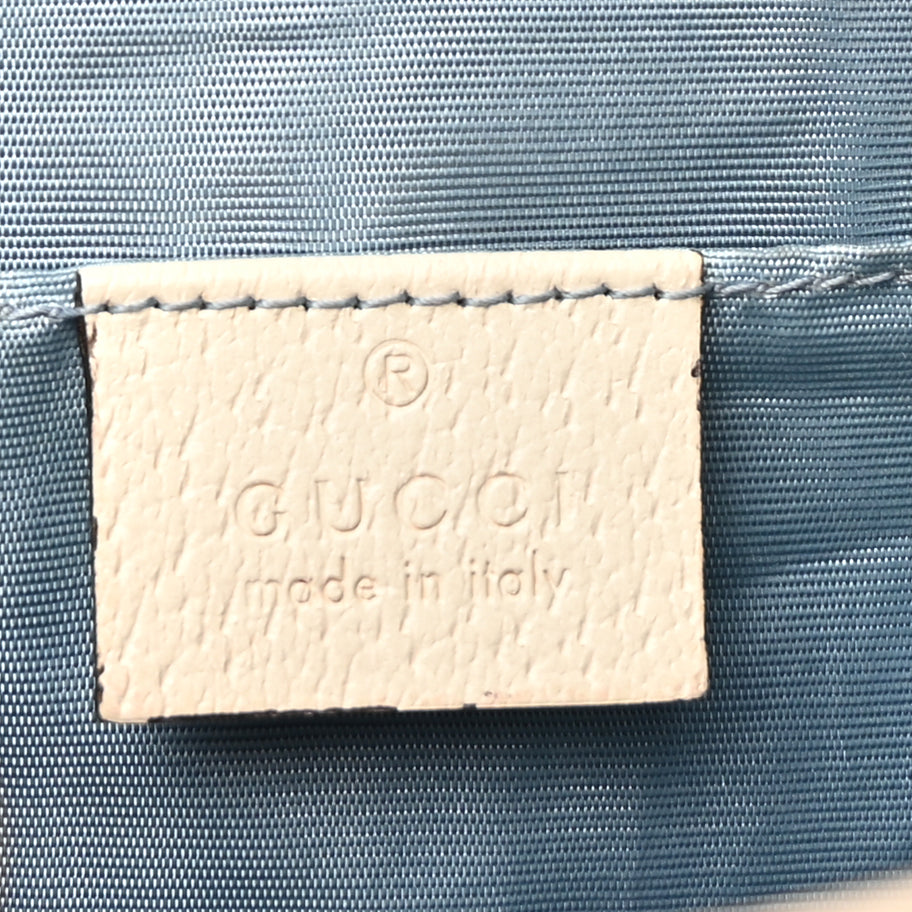 Gucci Grained Calfskin Bee Star Small Padlock Shoulder Bag White Image 5