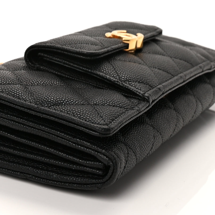 Chanel Caviar Quilted Pocket Twins Wallet On Chain WOC Black Image 8