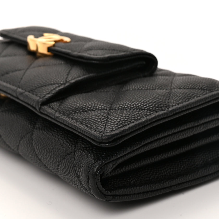 Chanel Caviar Quilted Pocket Twins Wallet On Chain WOC Black Image 9