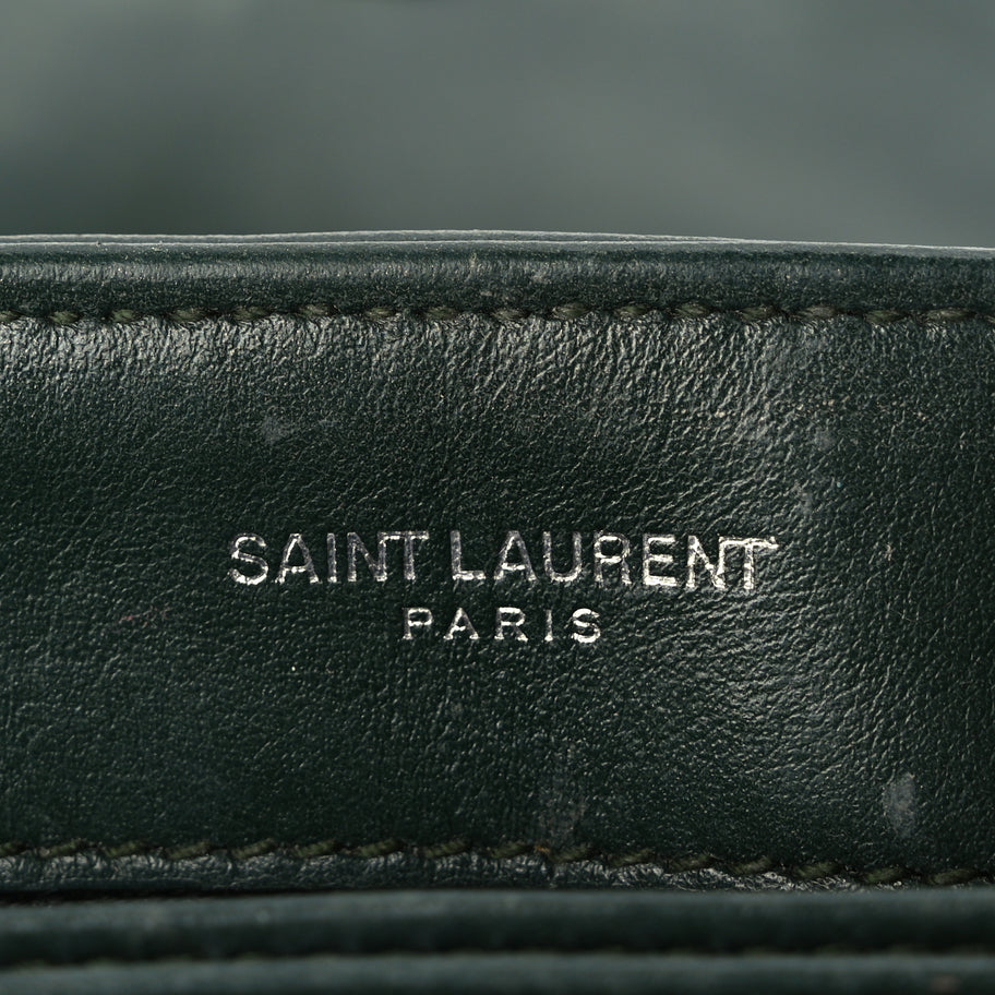 Saint Laurent Calfskin Y Quilted Monogram Toy Loulou Crossbody Bag Deep Green Image 5