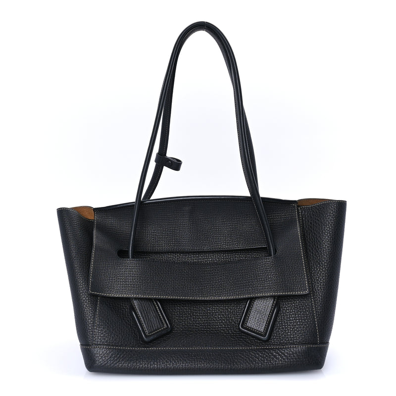  Bottega Veneta Grainy Calfskin Medium Arco Black Black