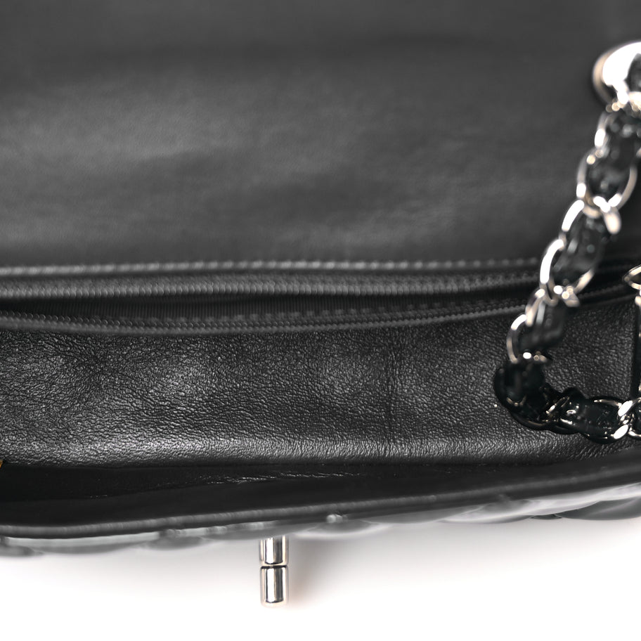 Chanel Patent Calfskin Quilted Mini Rectangular Flap Black Image 4