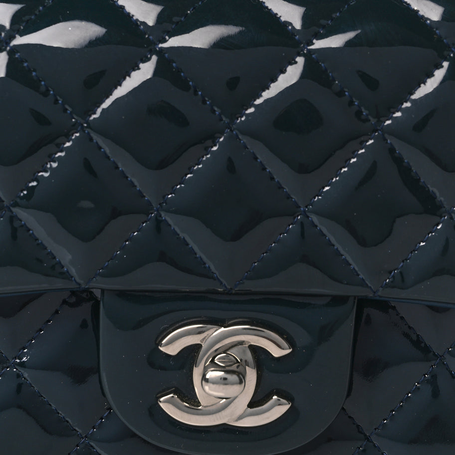 Chanel Patent Calfskin Quilted Mini Rectangular Flap Turquoise Image 7
