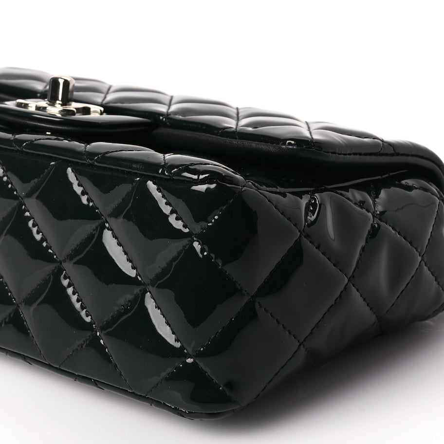 Chanel Patent Calfskin Quilted Mini Rectangular Flap Black Image 9