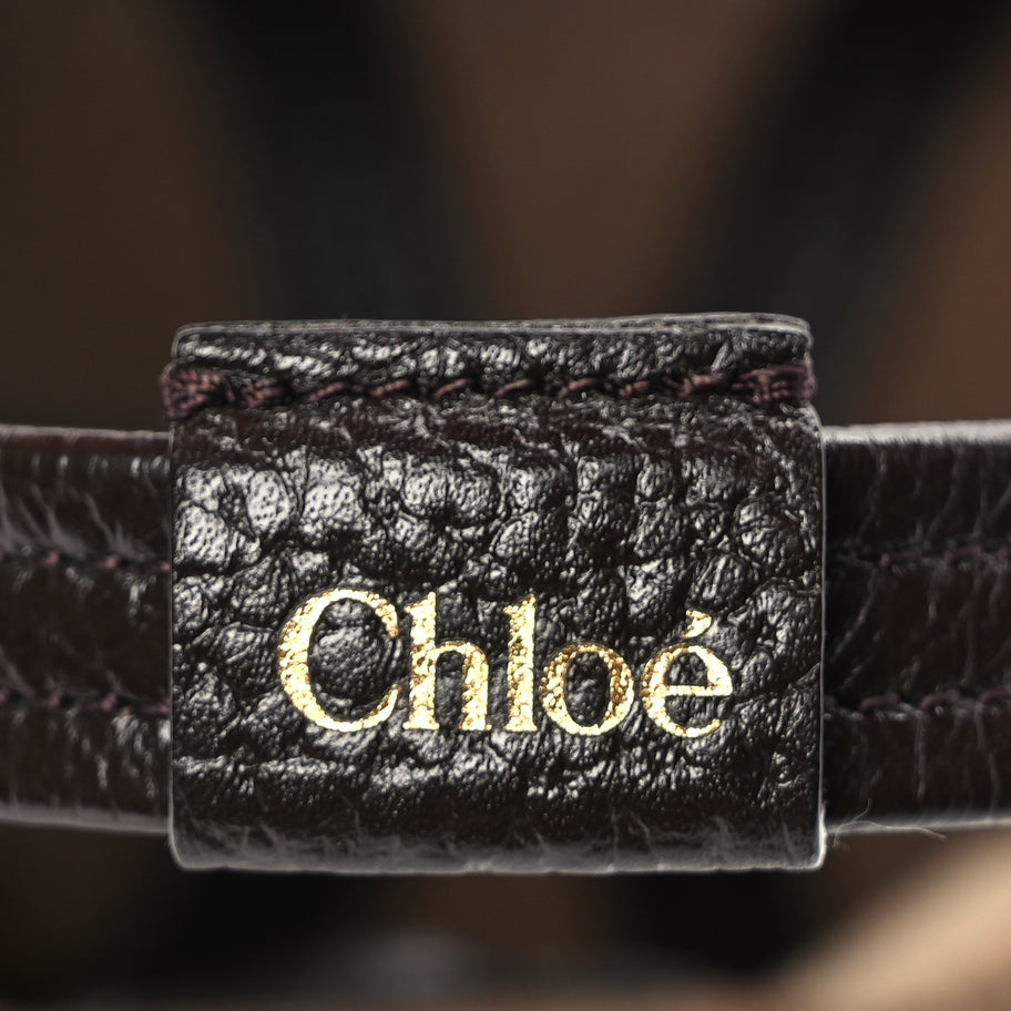 Chloe Shearling Small Spin Tote  Floral Grey Image 5