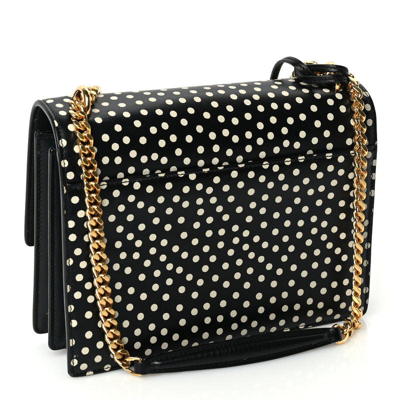  Saint Laurent Calfskin Polka Dot Medium Monogram Sunset Black Crema Soft