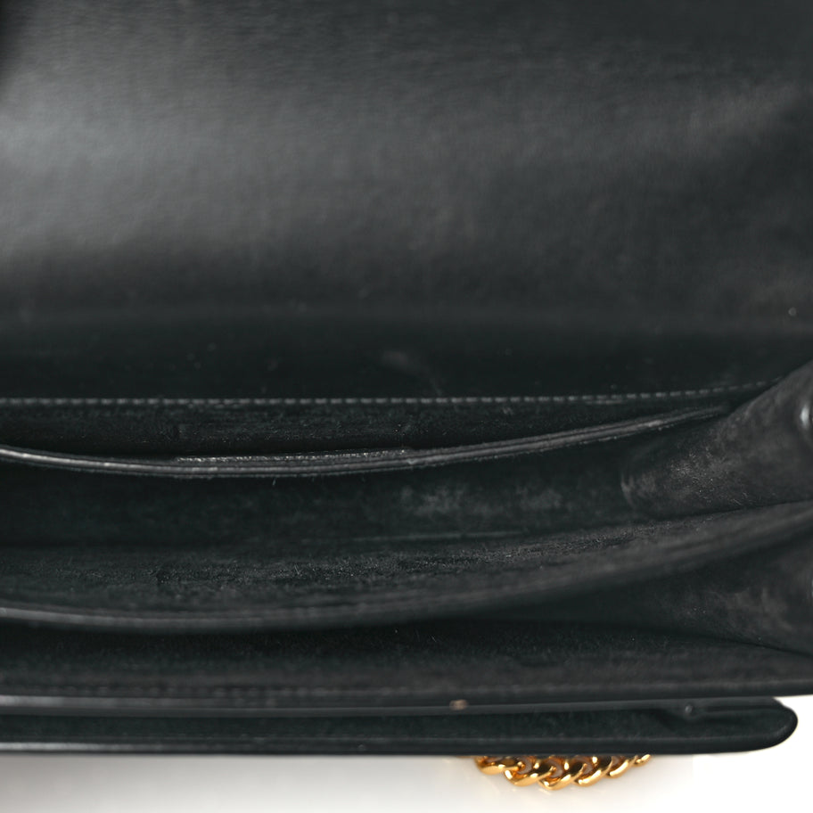 Saint Laurent Calfskin Polka Dot Medium Monogram Sunset Black Crema Soft Image 4