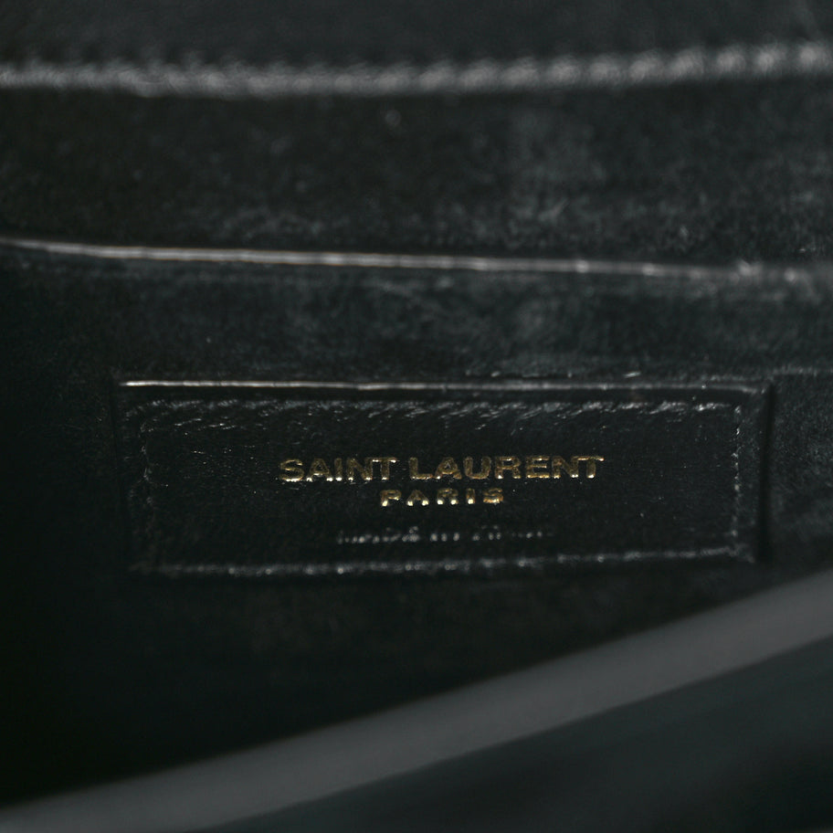 Saint Laurent Calfskin Polka Dot Medium Monogram Sunset Black Crema Soft Image 5