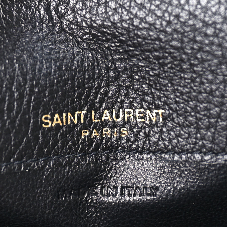 Saint Laurent Grained Calfskin Tiny Cassandre Flap Card Case  Black Image 7