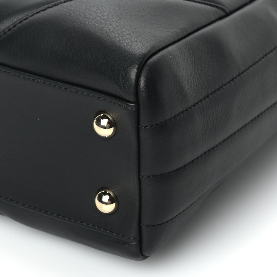 Chanel Calfskin Chevron Quilted Small Statement Shopping Tote Black Image 8