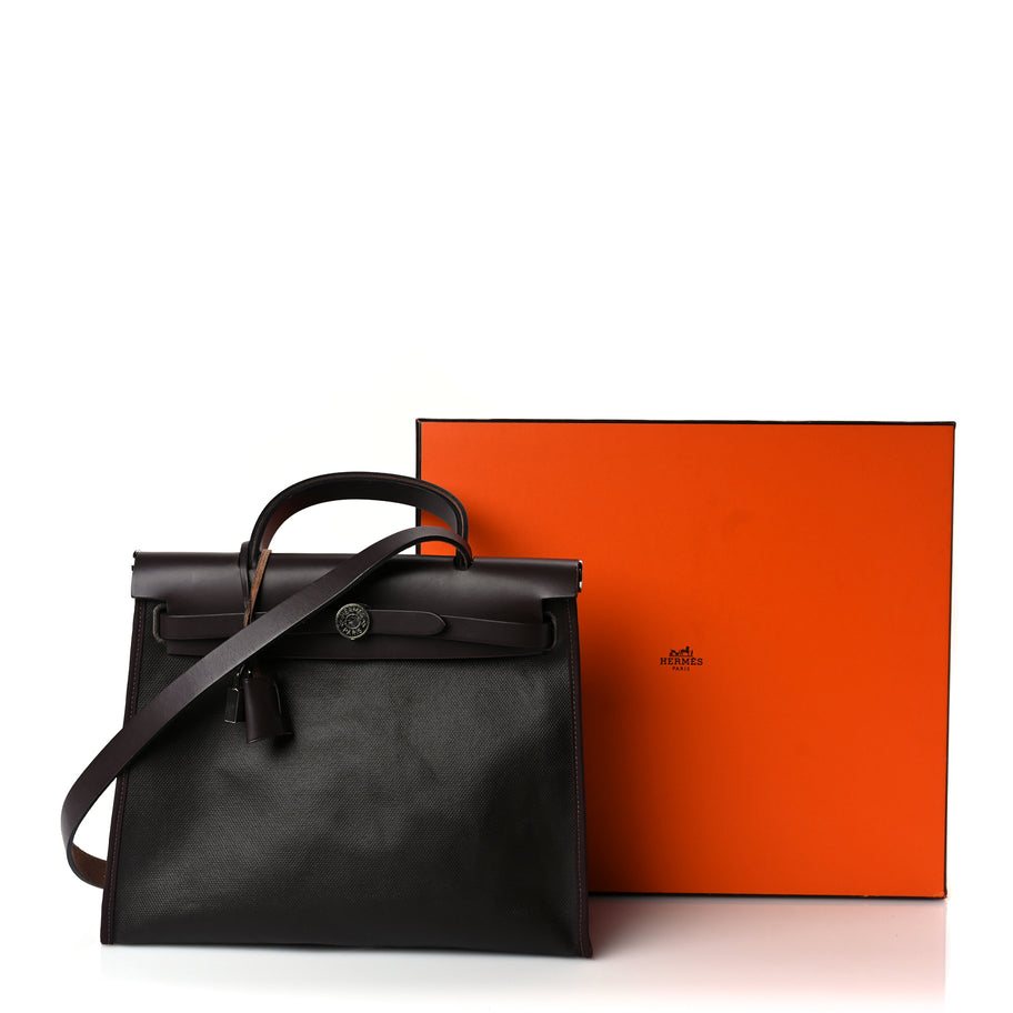 Hermes Toile H Berline Vache Hunter Herbag Zip PM 31 Black Ebene Image 2