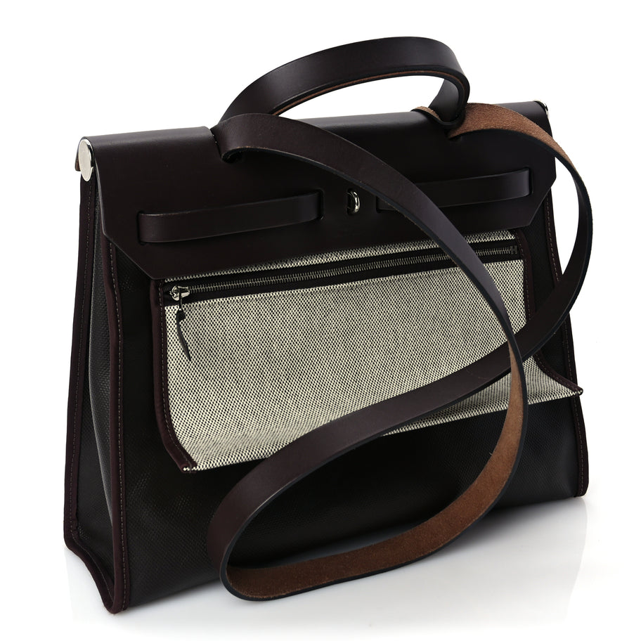 Hermes Toile H Berline Vache Hunter Herbag Zip PM 31 Black Ebene Image 3