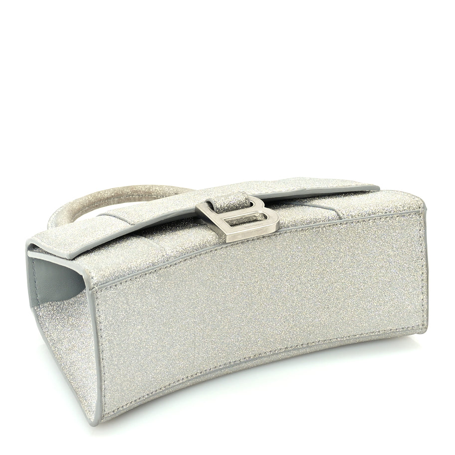 Balenciaga Glitter Fabric Hourglass Top Handle Bag XS  Grey Image 3
