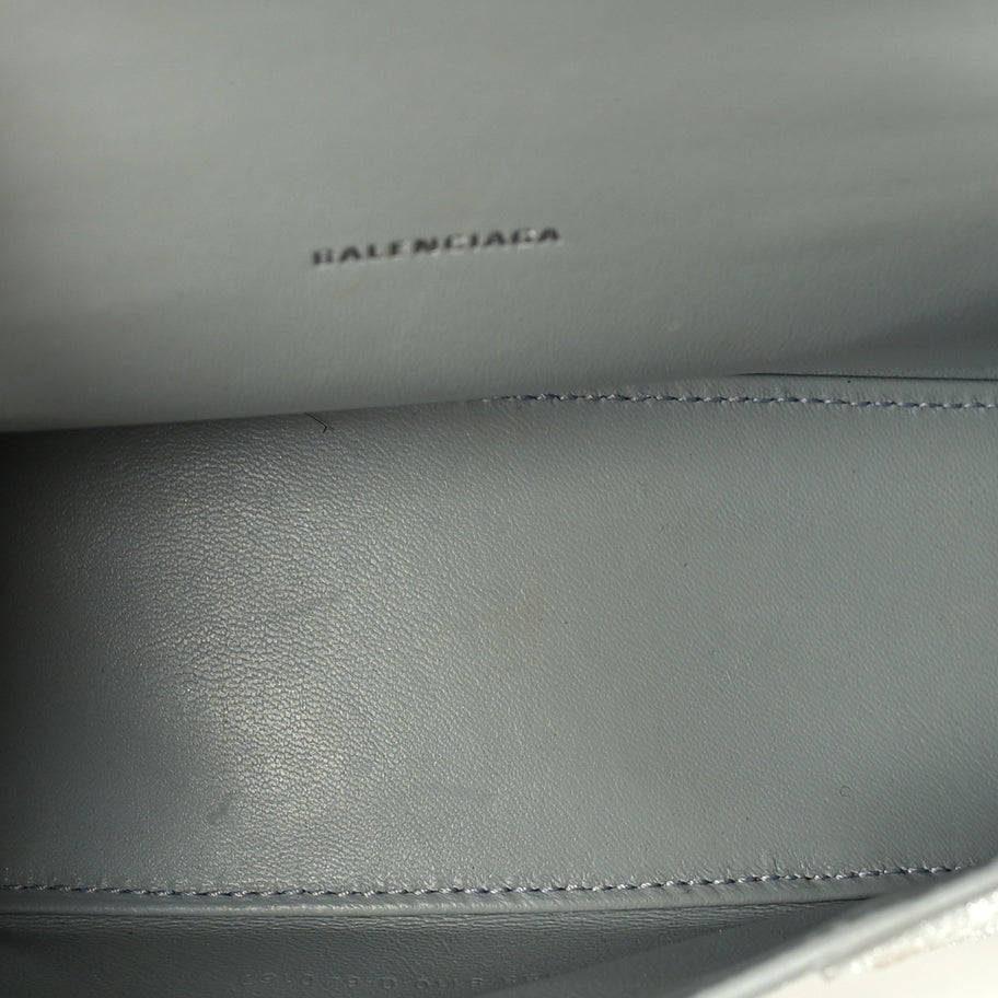 Balenciaga Glitter Fabric Hourglass Top Handle Bag XS  Grey Image 4