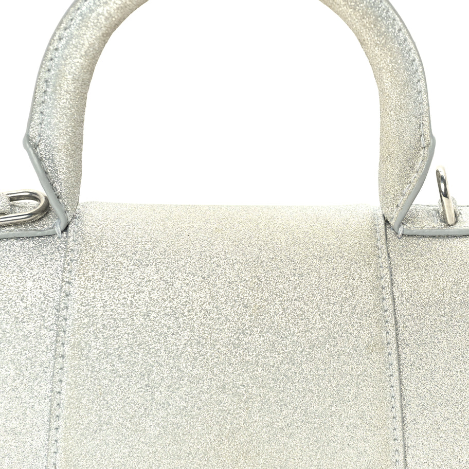 Balenciaga Glitter Fabric Hourglass Top Handle Bag XS  Grey Image 6