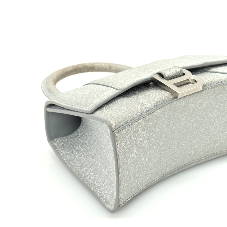 Balenciaga Glitter Fabric Hourglass Top Handle Bag XS  Grey Image 7