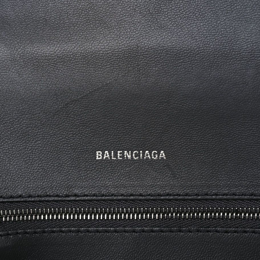 Balenciaga Shiny Calfskin Crocodile Embossed Small Hourglass Top Handle Bag  Dark Grey Image 5