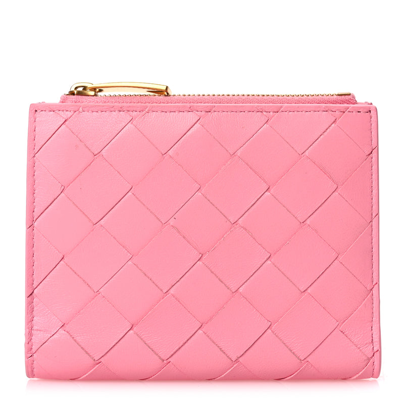  Bottega Veneta  Nappa Intrecciato Bifold Zip Wallet Ribbon