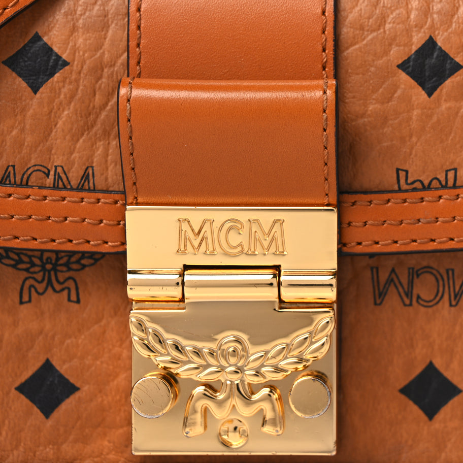 MCM Visetos Monogram Mini Tracy Crossbody Bag Cognac Image 6