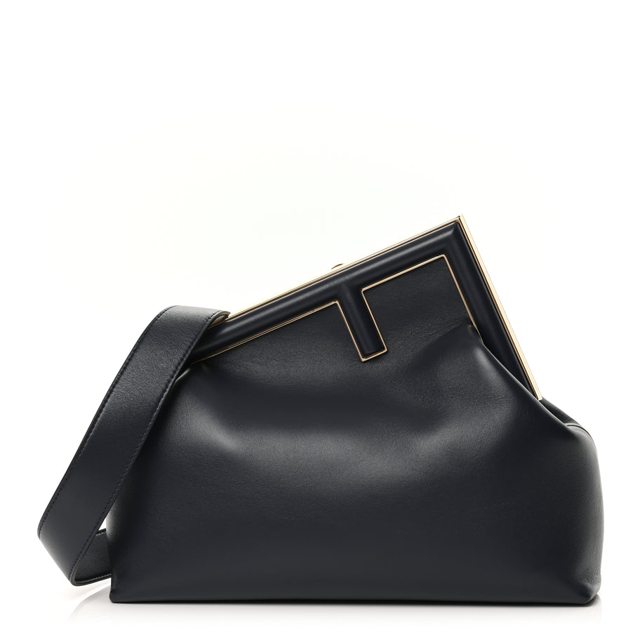 Fendi Shiny Nappa Medium Fendi First Navy Image 1
