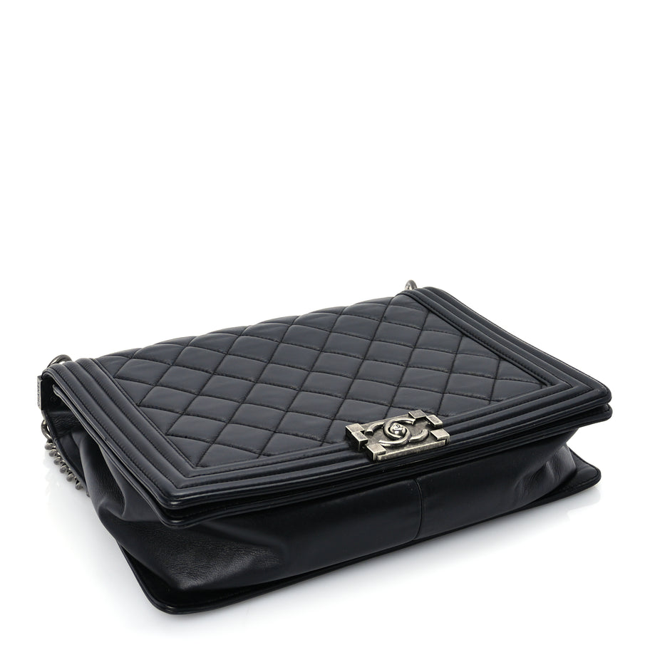 Chanel Lambskin Quilted Large Boy Flap Black Image 3