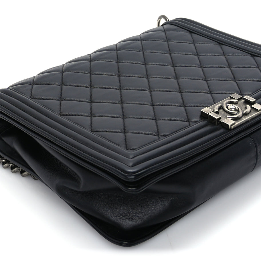 Chanel Lambskin Quilted Large Boy Flap Black Image 8