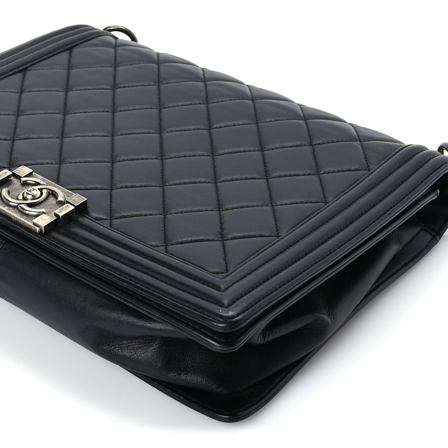 Chanel Lambskin Quilted Large Boy Flap Black Image 9