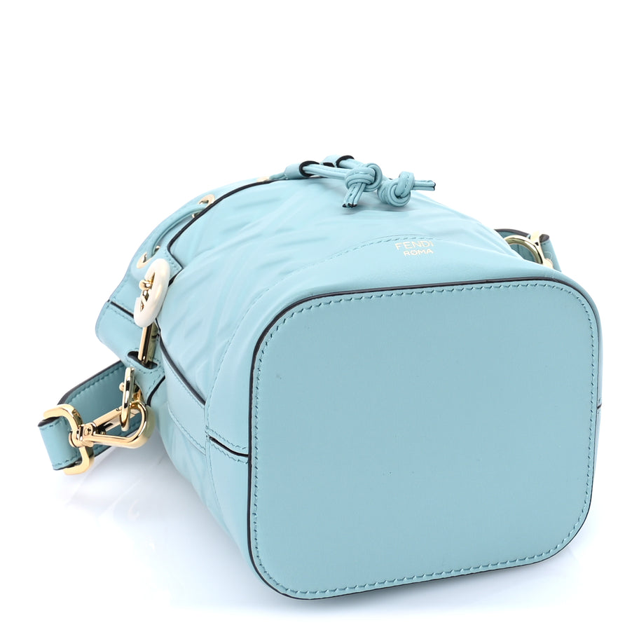 Fendi Vitello Liberty F is Fendi FF 1974 Embossed Mini Mon Tresor Bucket Bag  Light Blue Image 3