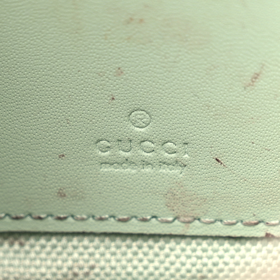 Gucci Denim GG Monogram Calfskin Mini Ophidia Half Moon Hobo Pale Green Image 5