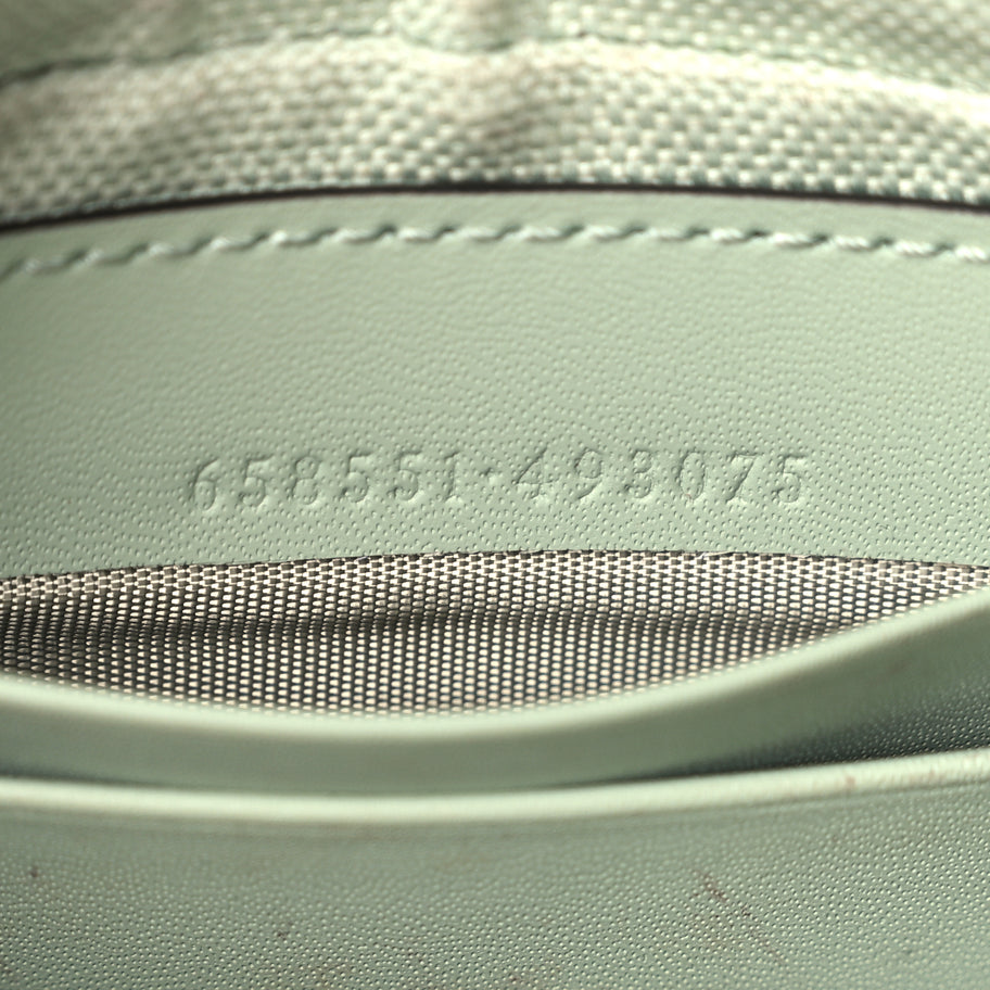 Gucci Denim GG Monogram Calfskin Mini Ophidia Half Moon Hobo Pale Green Image 6