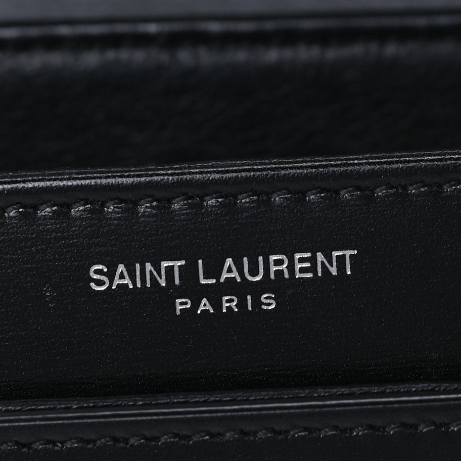 Saint Laurent Box Calfskin Monogram Medium Solferino Satchel  Black Image 5