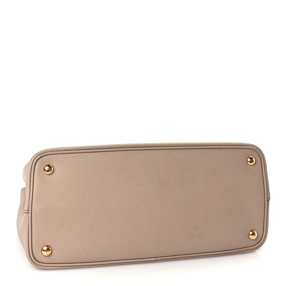 Prada Saffiano Cuir Medium Double Bag Cammeo Black Image 3