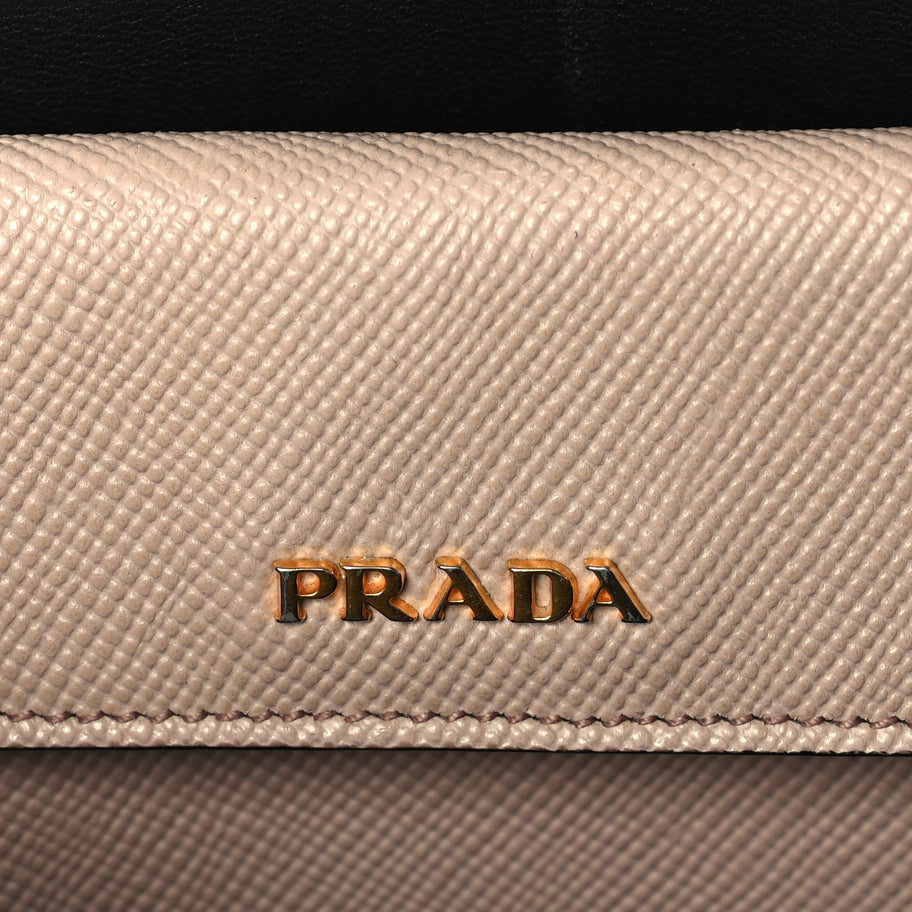 Prada Saffiano Cuir Medium Double Bag Cammeo Black Image 5