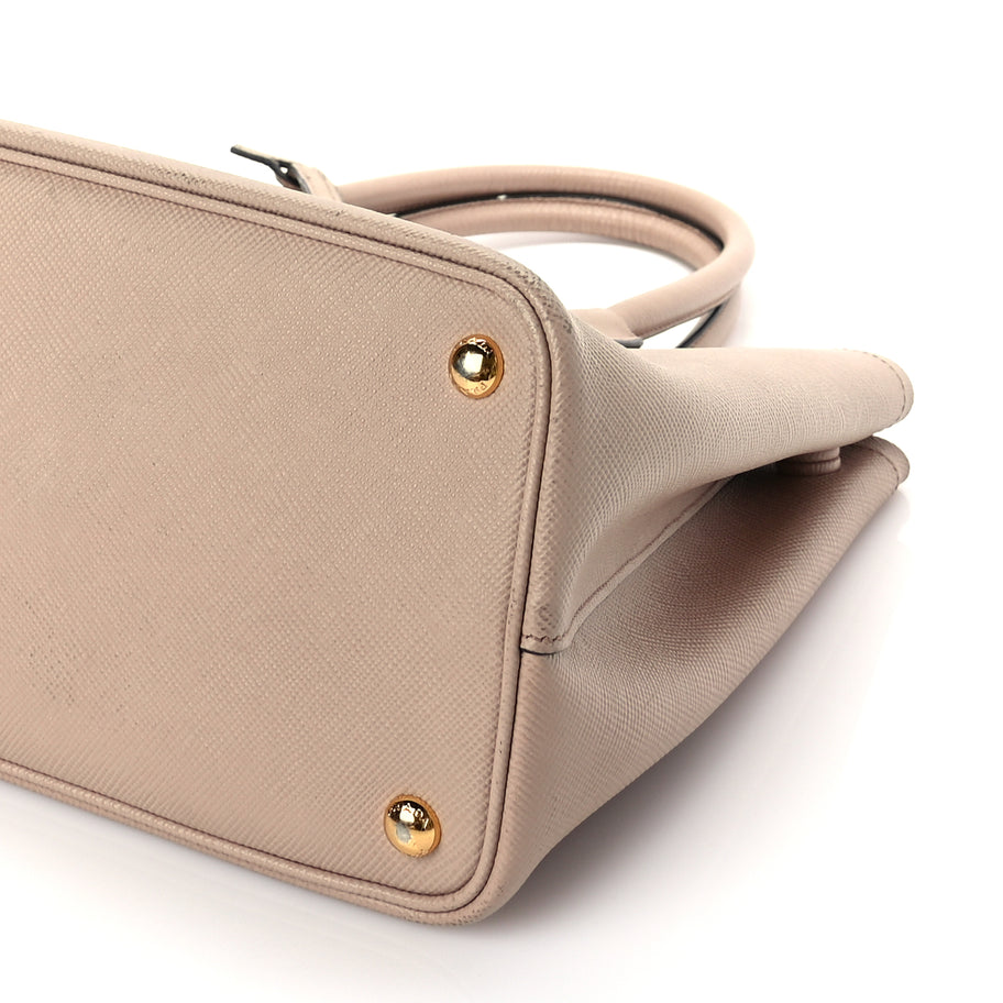 Prada Saffiano Cuir Medium Double Bag Cammeo Black Image 8