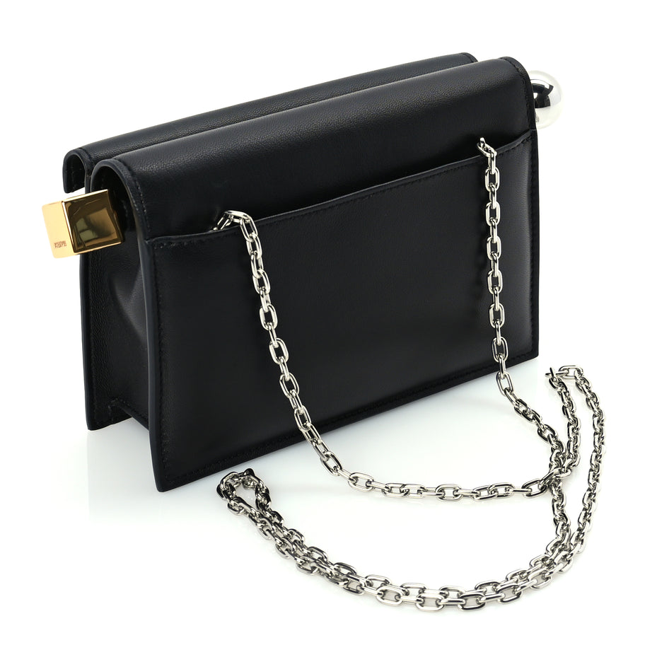 Jacquemus Smooth Calfskin La Pochette Rond Carre Black Image 2