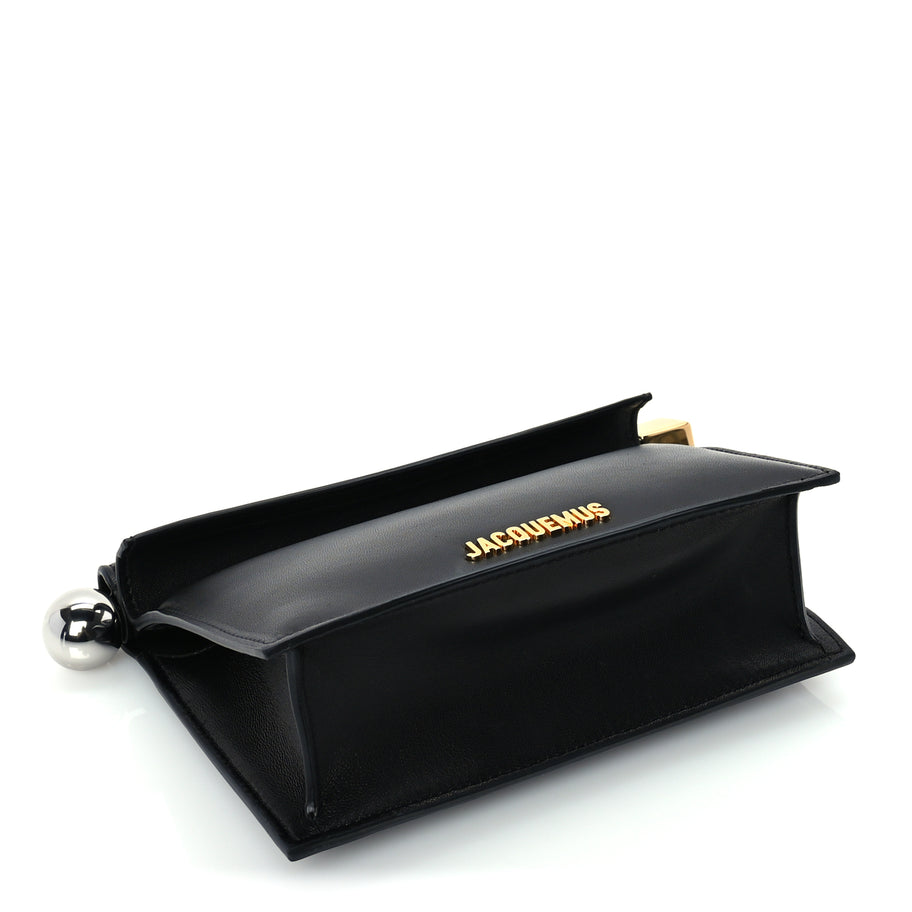 Jacquemus Smooth Calfskin La Pochette Rond Carre Black Image 3
