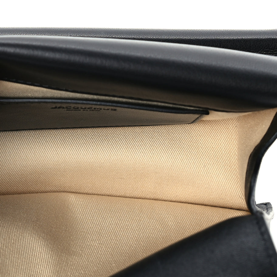 Jacquemus Smooth Calfskin La Pochette Rond Carre Black Image 4