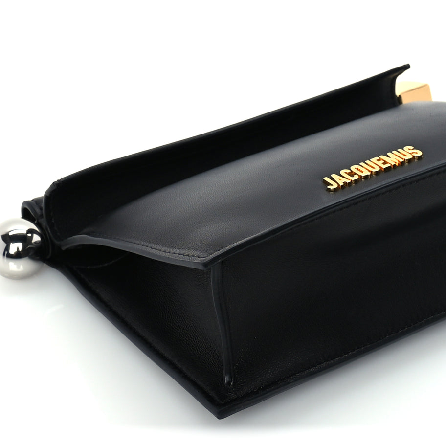 Jacquemus Smooth Calfskin La Pochette Rond Carre Black Image 7