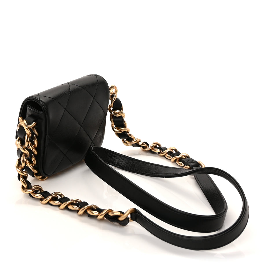 Chanel Calfskin Quilted Mini Framing Chain Bag  Black Image 2