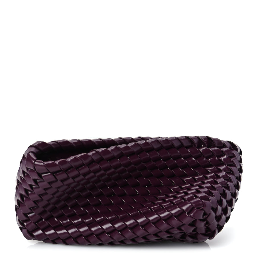 Bottega Veneta Patent Nappa Intrecciato Slanted Clutch  Purple Image 1